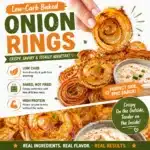 Low-carb baked onion rings on a plate, golden and crispy