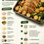 Sheet Pan Garlic Butter Chicken with vegetables ready to serve