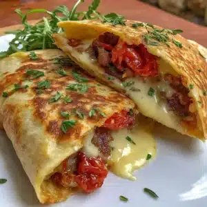 Plate of simple gluten-free wraps filled with fresh vegetables and protein