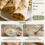 Homemade simple gluten-free wraps filled with fresh vegetables