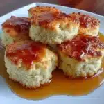 Tall and fluffy gluten free biscuits fresh out of the oven