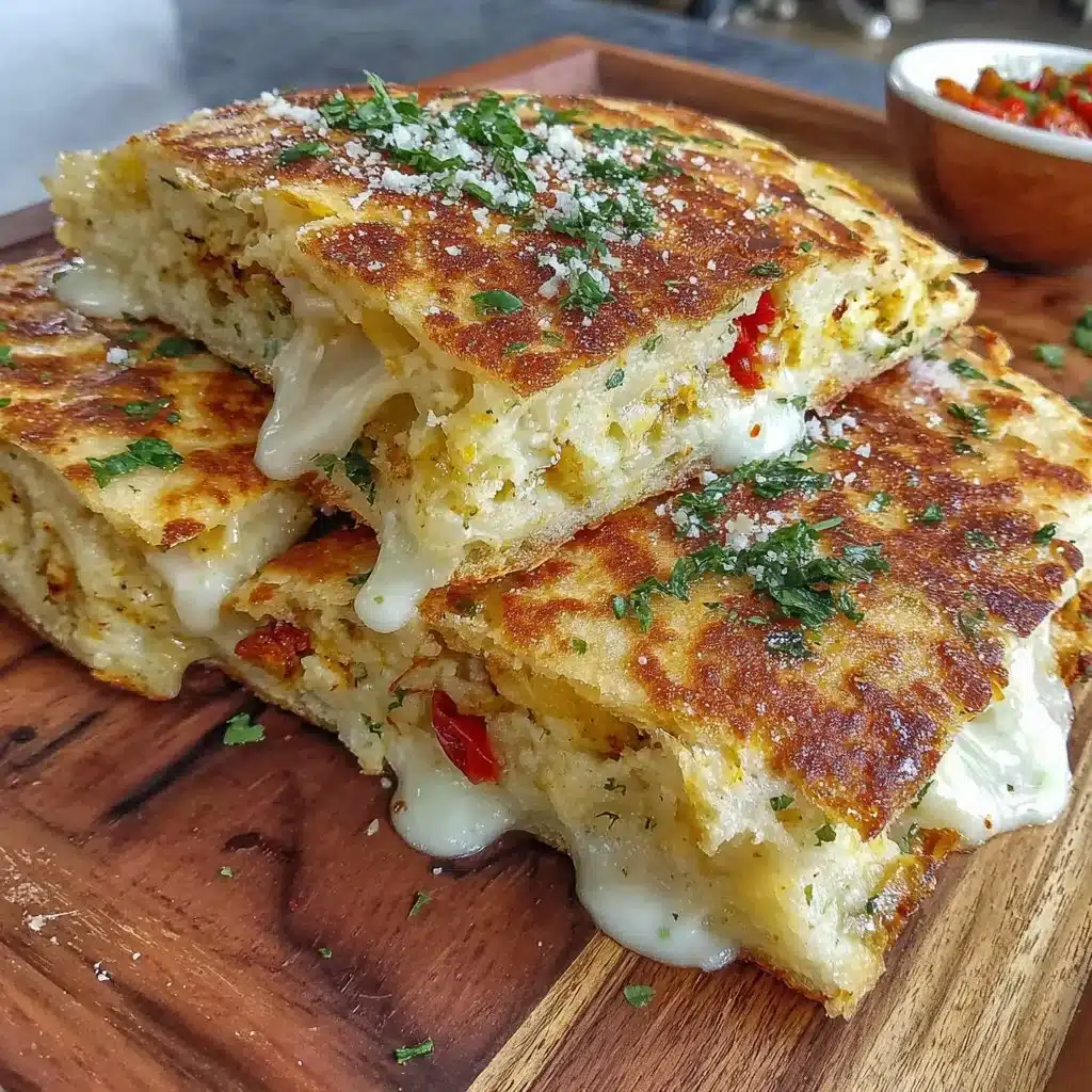 Vegan potato flatbread served with fresh herbs and vegetables