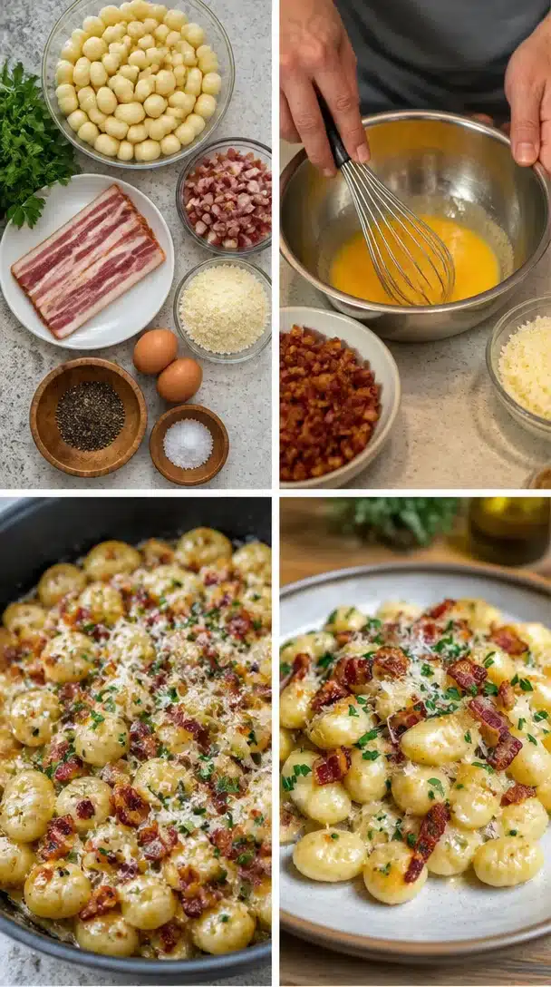 Gnocchi Carbonara with Bacon & Parmesan