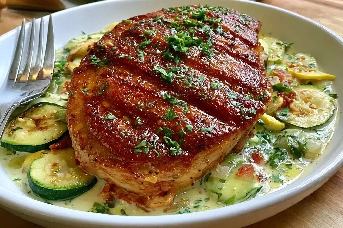 Easy Asado Chicken with Lemon Zucchini Sauté