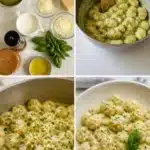 Creamy pesto gnocchi served in a bowl with fresh basil and grated parmesan