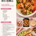 Crispy Bang Bang Salmon Bite Bowl garnished with fresh herbs and vegetables