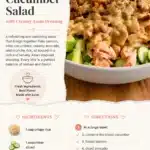 Crispy Rice Salmon Cucumber Salad topped with Creamy Asian Dressing