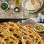 Homemade easy gluten-free flatbread served with fresh toppings