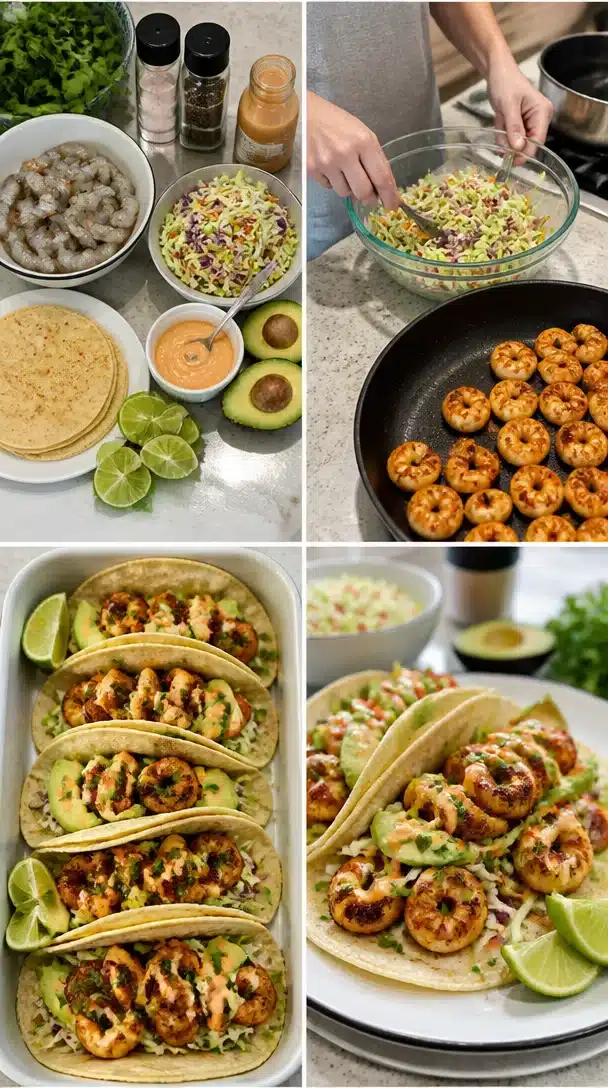 Delicious easy shrimp tacos loaded with fresh ingredients and vibrant flavors