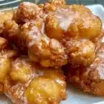 Delicious gluten-free apple fritters dusted with powdered sugar