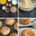 Gluten-free cinnamon sugar cruffins with flaky layers and a sweet topping