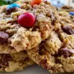 Gluten-free monster cookies baked and ready in 30 minutes.