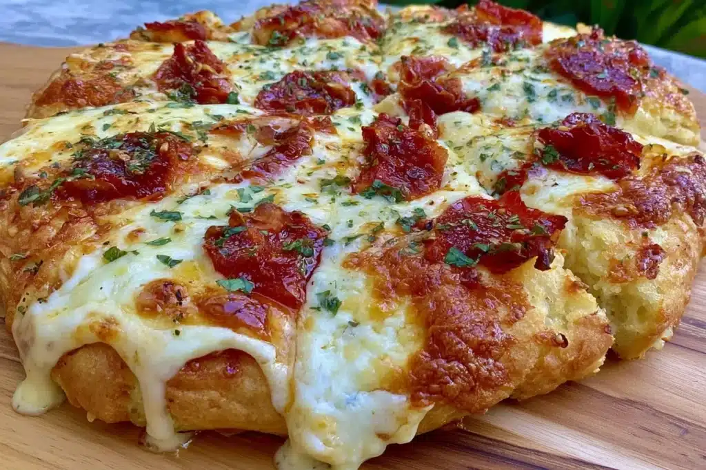 Delicious gluten free pizza dough ready for toppings and baking.