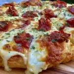 Delicious gluten free pizza dough ready for toppings and baking.