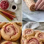 Gluten-free rhubarb shortbread cookies on a plate, ready to be enjoyed.