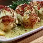 Greek chicken with lemon and feta served with fresh herbs