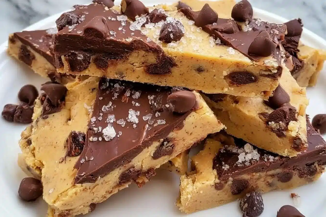 Healthy cookie dough bark made with wholesome ingredients