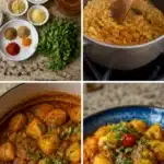 High-Protein Persian Potato Curry served in a bowl with spices and herbs