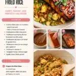 Delicious Korean Miso-Glazed Salmon served with Kimchi Fried Rice on a plate