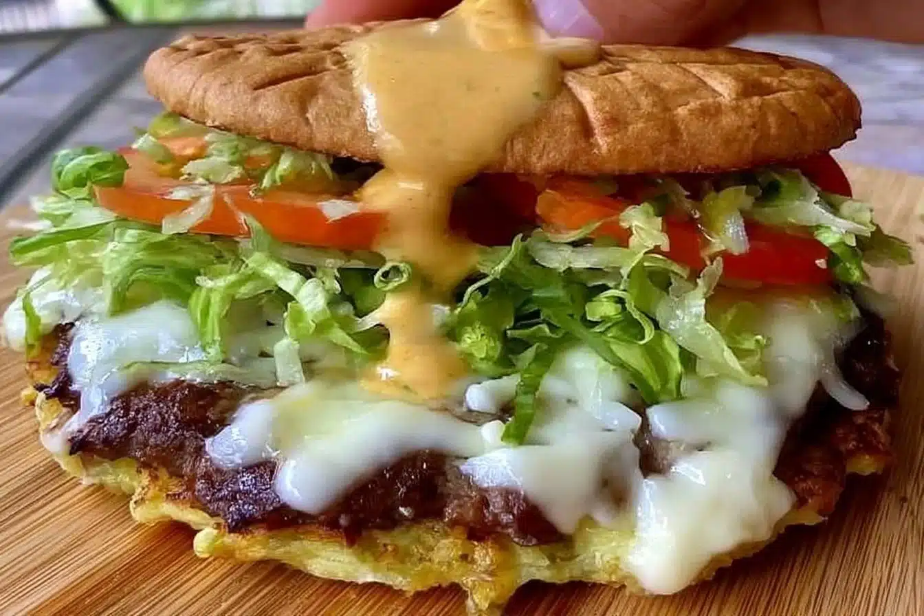 Easy Low Carb Big Mac recipe for busy nights featuring healthy ingredients.