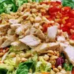 A vibrant Thai Chicken Salad with fresh vegetables and grilled chicken