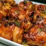 Air fryer teriyaki chicken served with vegetables on a plate