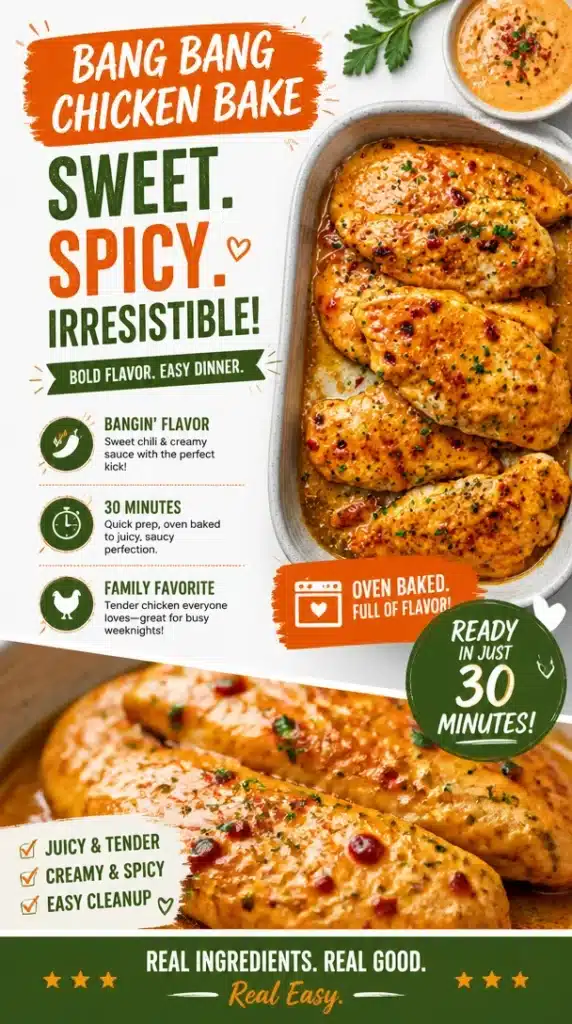 Baked Bang Bang Chicken dish served on a plate with vibrant garnishes.