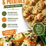 Garlic Parmesan Chicken served with roasted potatoes