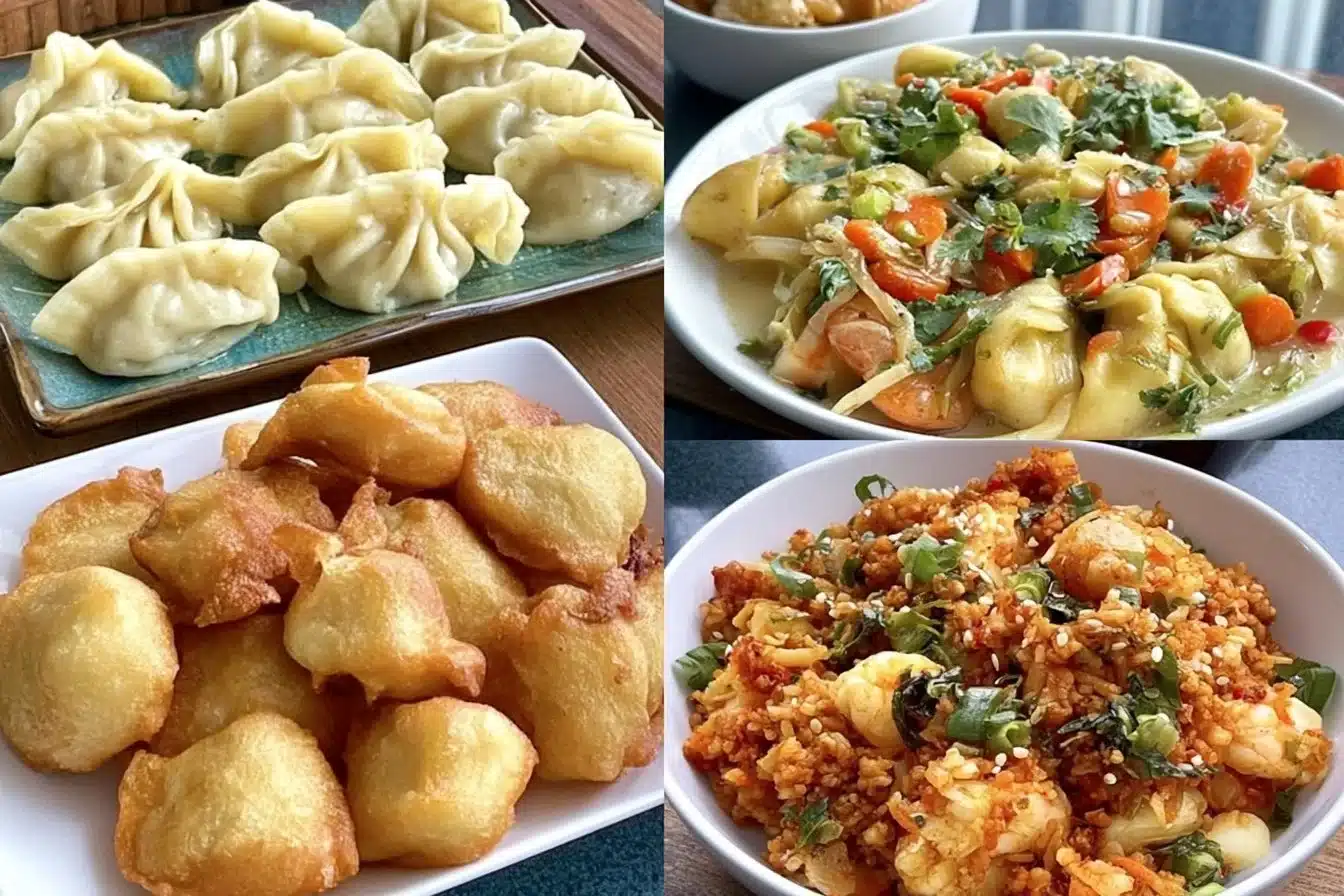 Delicious gluten free Asian dishes beautifully plated with fresh ingredients.
