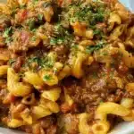 Gluten-free dairy-free Hamburger Helper dish served in a bowl.