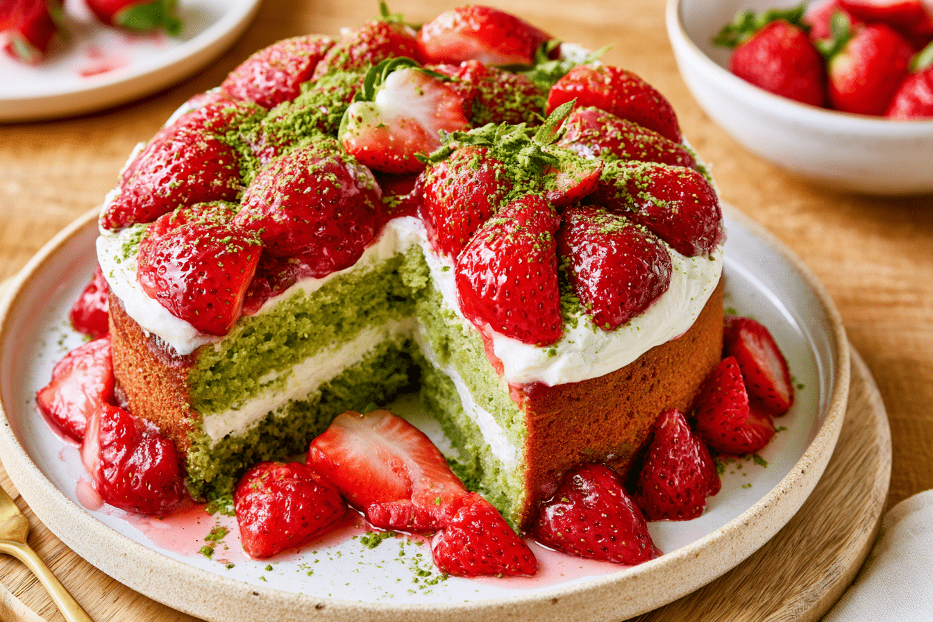Gluten-Free Strawberry Matcha Shortcake Recipe - Decadent & Easy