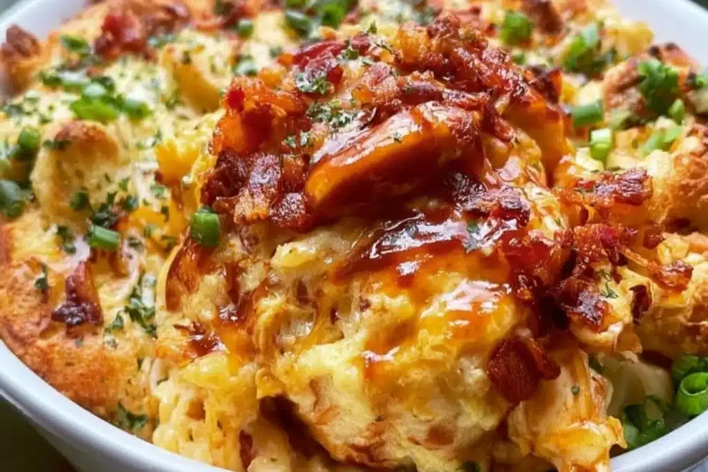Keto BBQ Chicken Casserole ready in 30 minutes for a healthy dinner