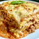 Plate of delicious Keto Lasagna made with low-carb ingredients.