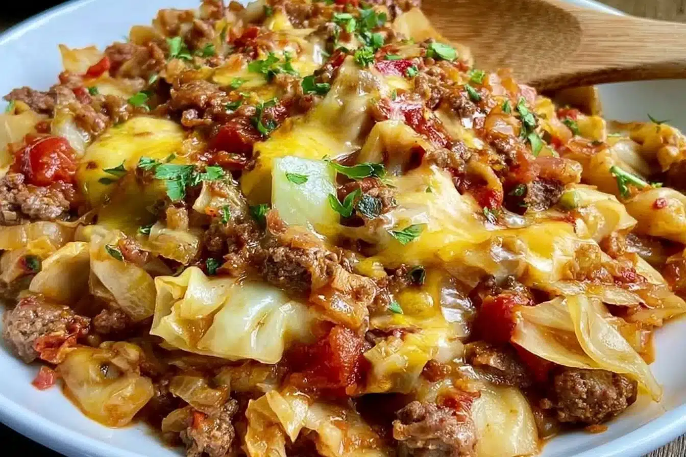 Low carb unstuffed cabbage casserole ready in 30 minutes