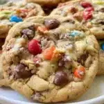 Delicious Monster Cookies filled with chocolate chips, oats, and nuts.