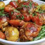 Slow Cooker Honey Garlic Chicken and Veggies with vibrant vegetables