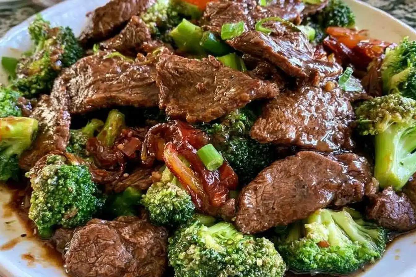 Delicious beef and broccoli stir fry with fresh vegetables