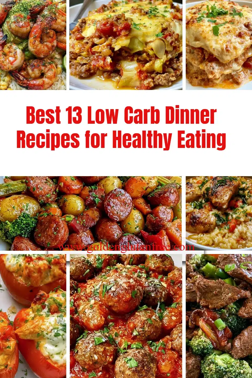 A variety of delicious low carb dinner recipes for healthy eating