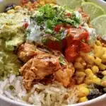 Healthy chicken burrito bowl recipe for a quick dinner