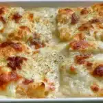 Easy Chicken Cordon Bleu casserole served in a dish for family dinner.
