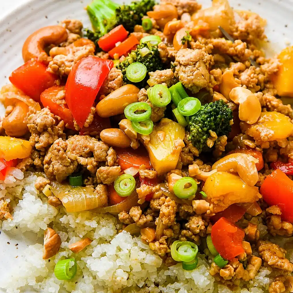Quick Gluten-Free Chicken & Cashew Stir-Fry with crunchy cashews and colorful veggies