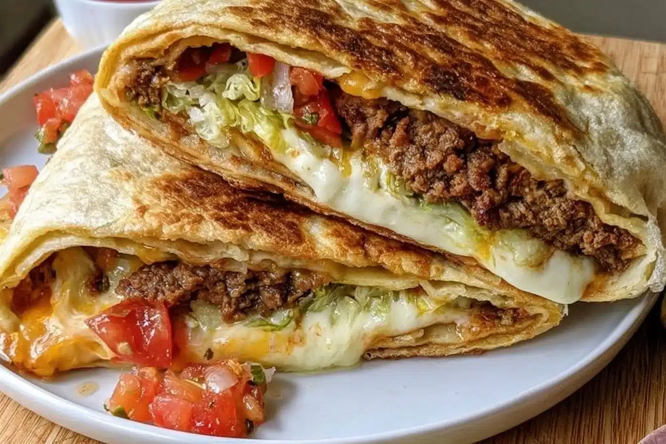 Delicious homemade Keto Crunchwraps served with fresh ingredients