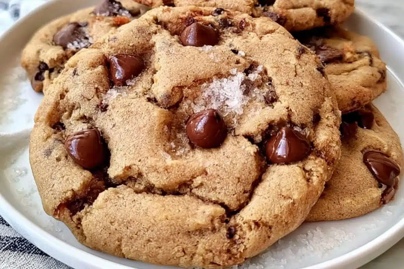 Delicious gluten free chocolate chip cookies on a plate