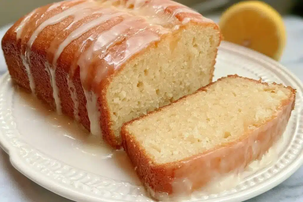 Gluten-free lemon loaf with glaze, dairy-free and delicious dessert