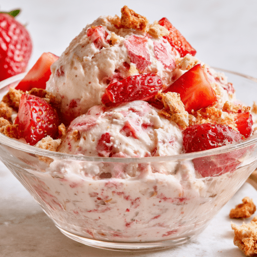 Gluten-Free Strawberry Cheesecake Cottage Cheese Ice Cream Recipe