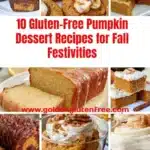 A variety of gluten-free pumpkin desserts showcased for fall celebrations.