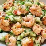 Delicious Cucumber Shrimp Salad served in a bowl with fresh ingredients