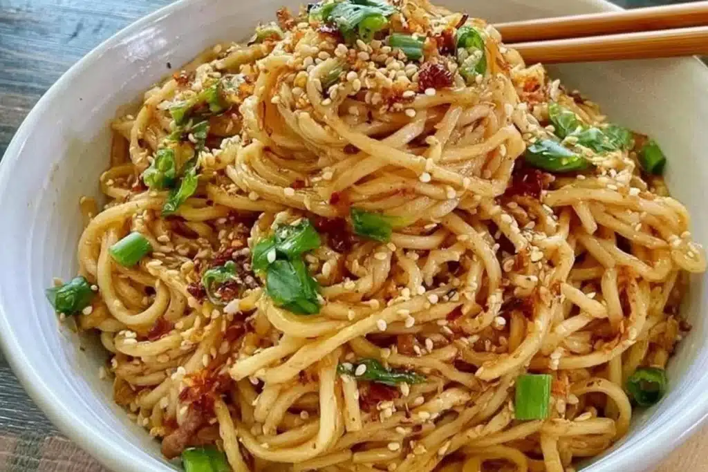 Garlic Sesame Noodles prepared in 30 minutes for a quick dinner