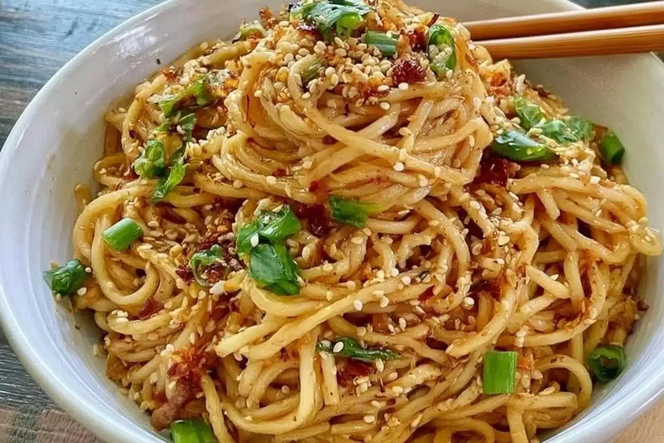 Garlic Sesame Noodles prepared in 30 minutes for a quick dinner