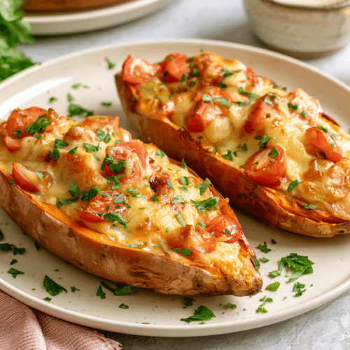Gluten Free Cheese Stuffed Sweet Potato Dinner Recipe